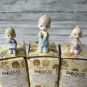 Precious Moments Figurine Miniature 1989 Jr Bridesmaid Ring Bearer Groom